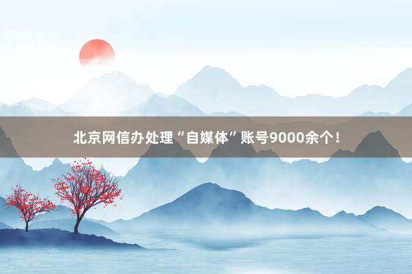 北京网信办处理“自媒体”账号9000余个！